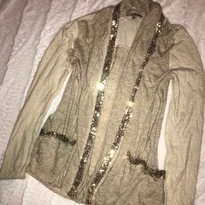 MissMe Gold Sequin Cardigan